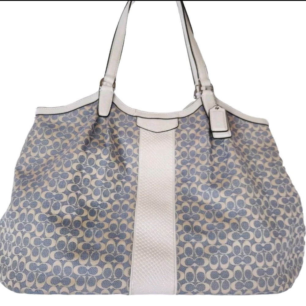 COACH SIGNATURE STRIPE JACQUARD SHOULDER BAG $348 - Picture 2 of 11